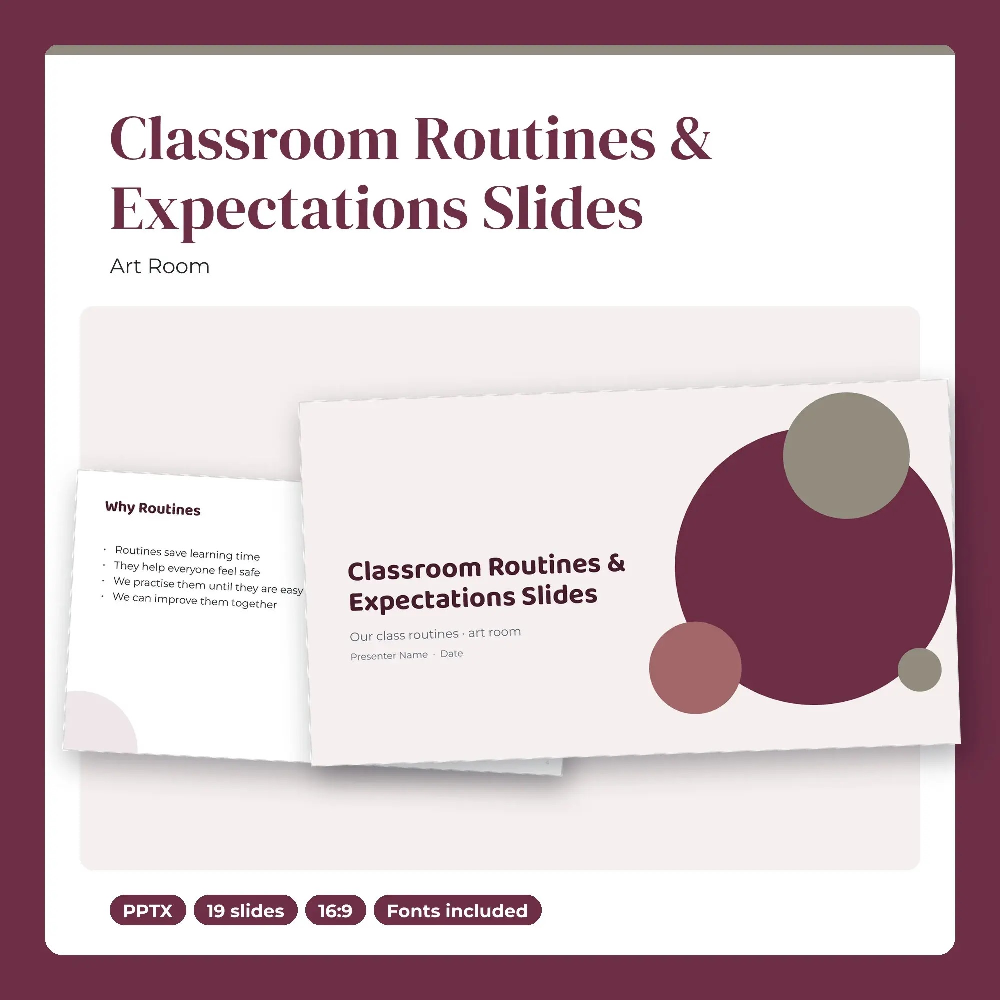 Classroom Routines & Expectations Slides, Art Room (PPTX) preview