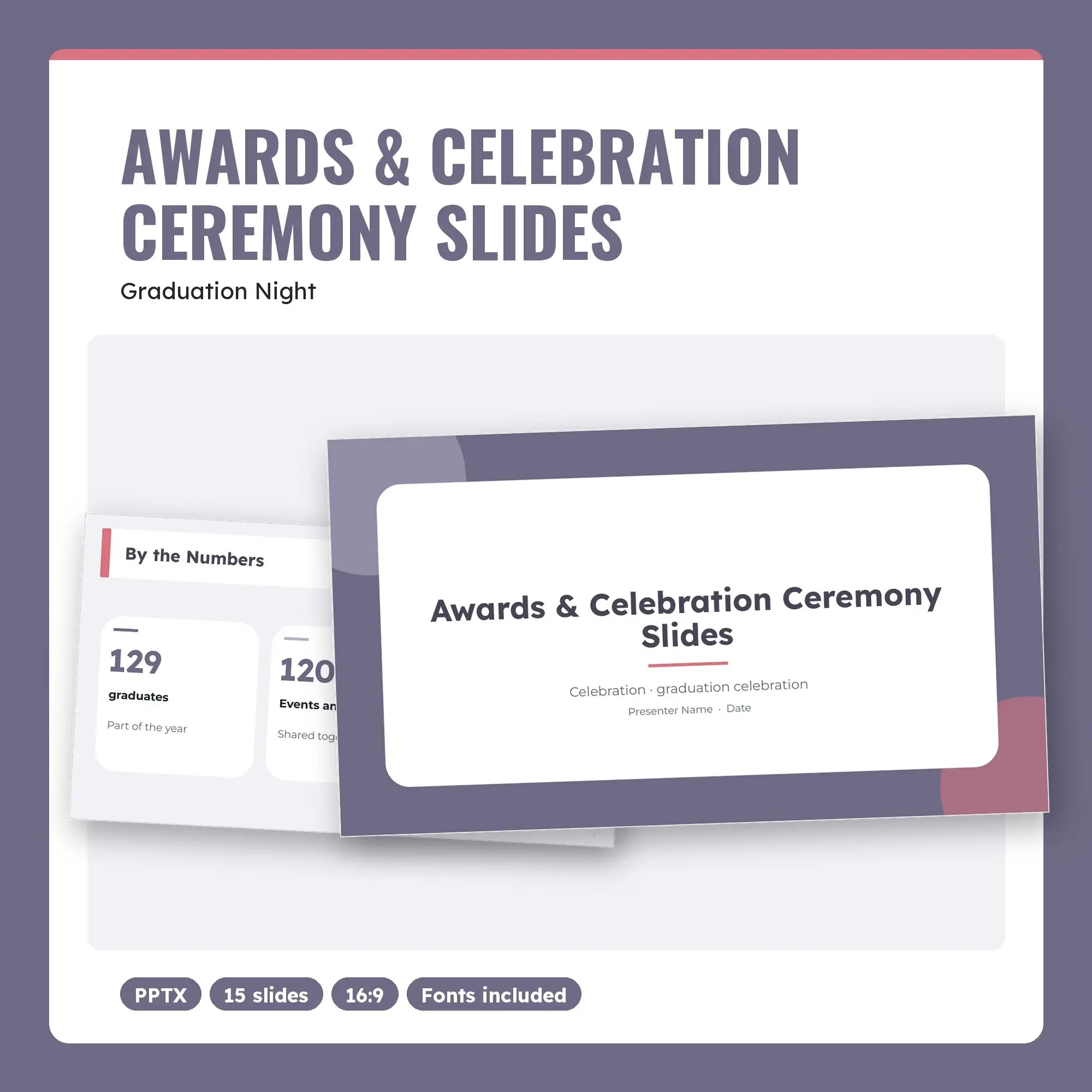 Awards & Celebration Ceremony Slides, Graduation Night (PPTX) preview