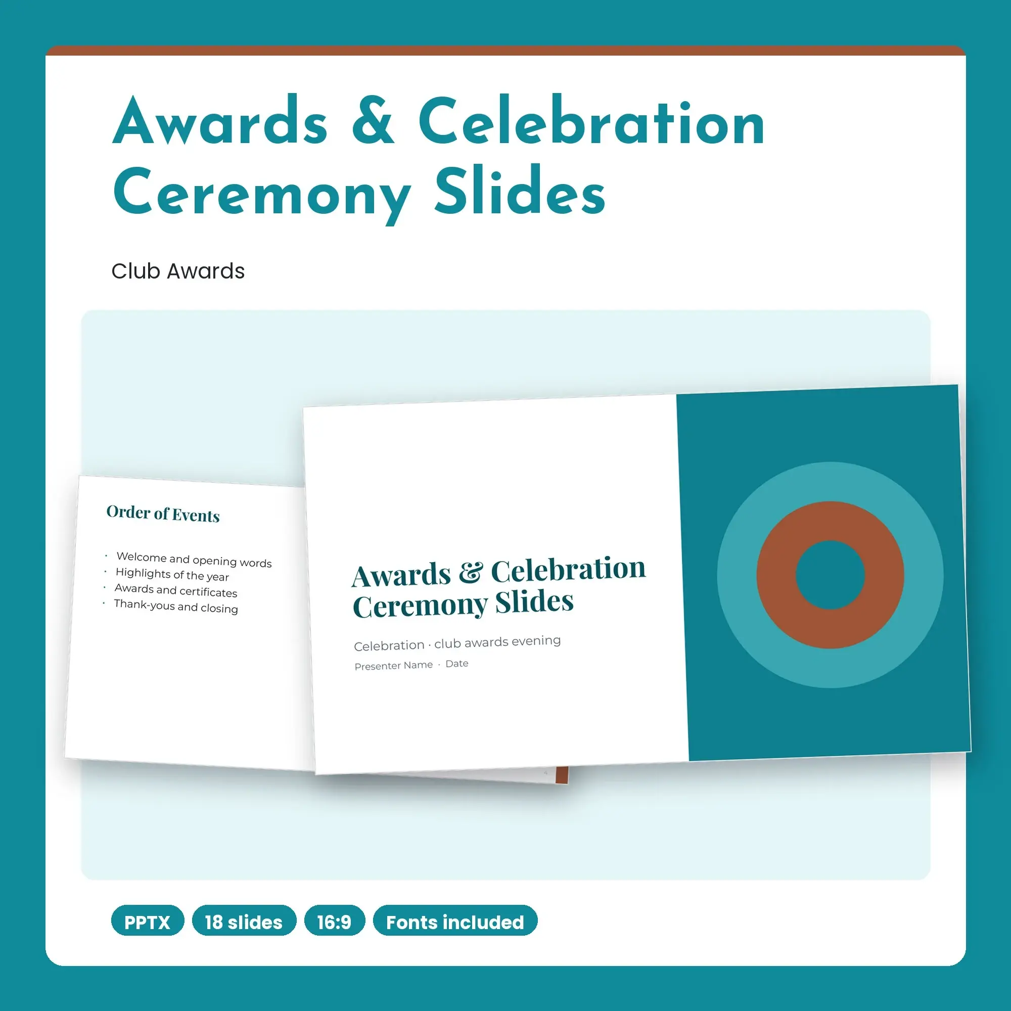 Awards & Celebration Ceremony Slides, Club Awards (PPTX) preview